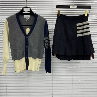 Cardigan Thom Browne Merino 3 Tripe Mutil Color Ss2022