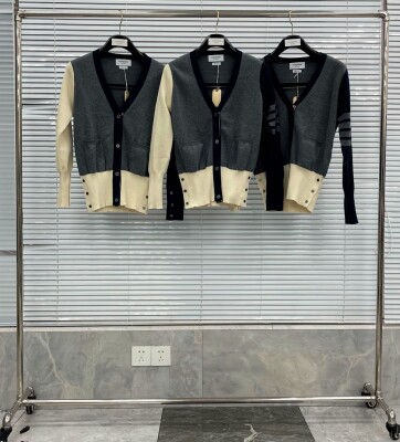 Cardigan Thom Browne Merino 3 Tripe Mutil Color Ss2022