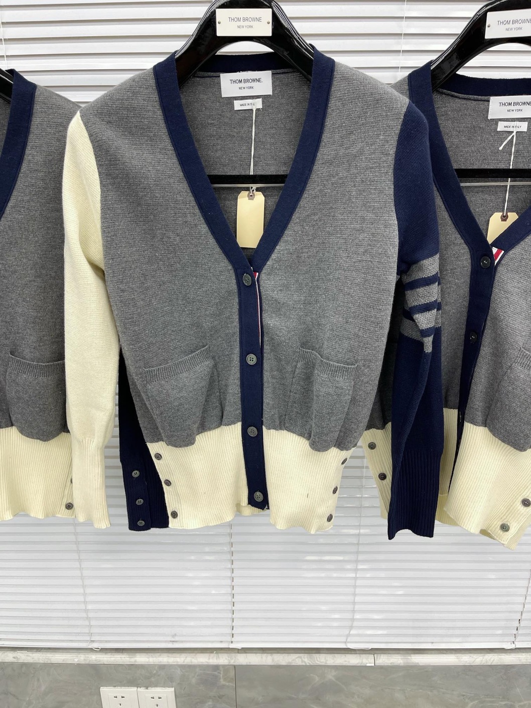 Cardigan Thom Browne Merino 3 Tripe Mutil Color Ss2022