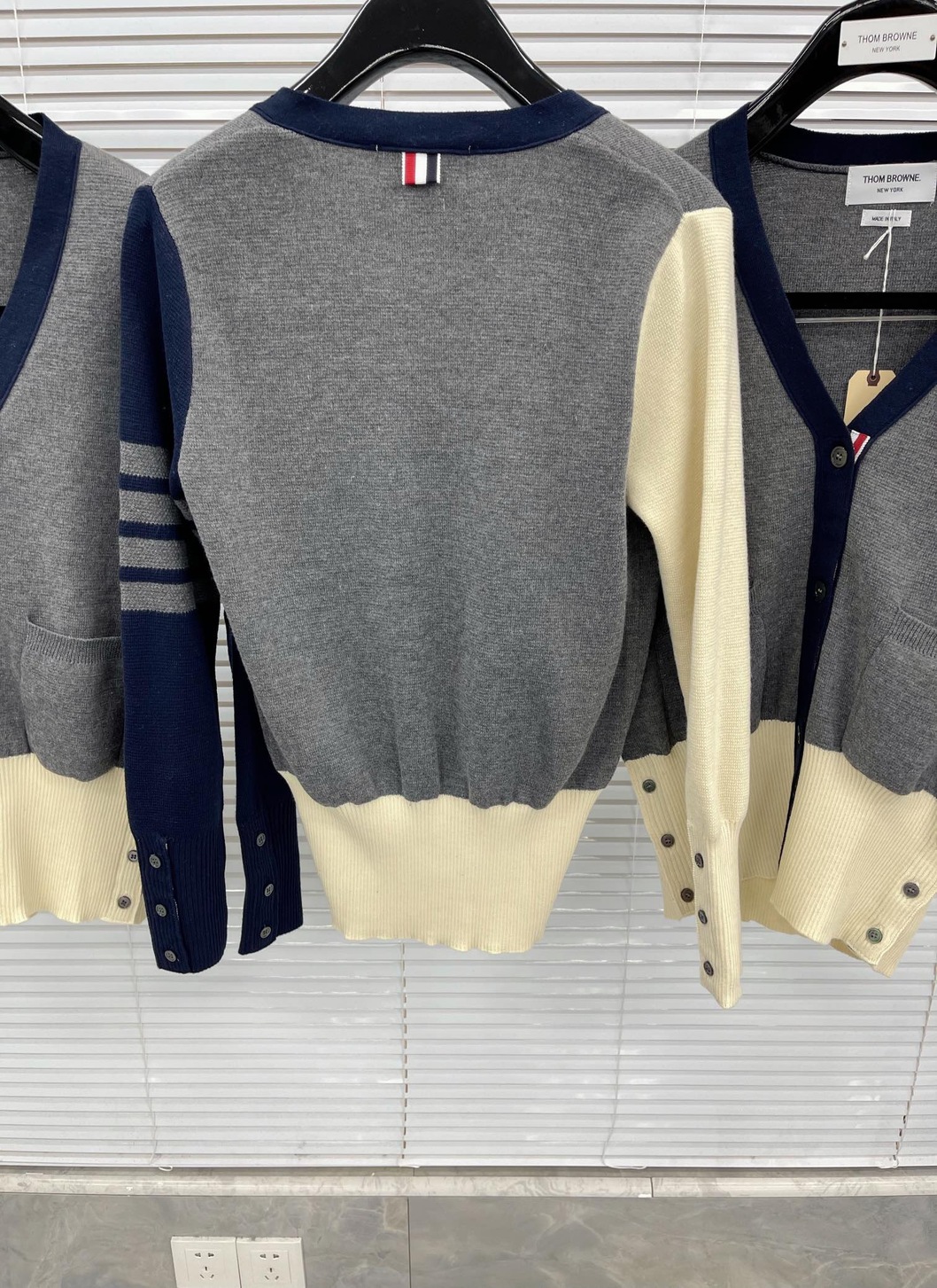 Cardigan Thom Browne Merino 3 Tripe Mutil Color Ss2022