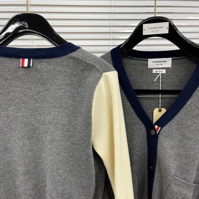 Cardigan Thom Browne Merino 3 Tripe Mutil Color Ss2022