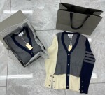 Cardigan Thom Browne Merino 3 Tripe Mutil Color Ss2022