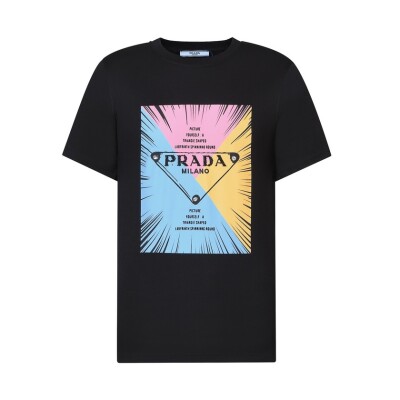 Tee Prada Mutil Color Box Black Ss2022