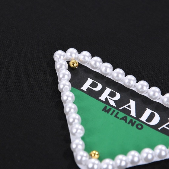 Tee Prada Pearl Double Color Black Ss2022