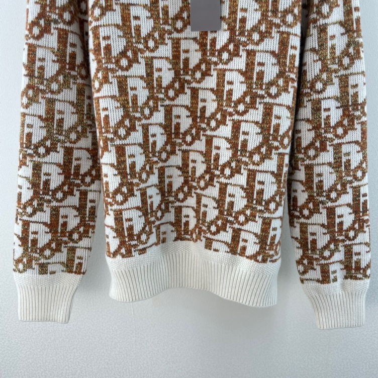 Sweaters Len Dior Hoa Tiet Logo Oblique