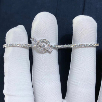 Custom Made Hermes Chaine Dancre Closure Diamond Finesse Bracelet