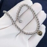 Custom Made Return To 18k White Gold Tiffany Bead Bracelet