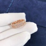 Tiffany T True Wide 18k Rose Gold With Diamonds Ring