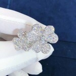 Van Cleef Arpels 18k White Gold Frivole Diamond Between The Finger Ring