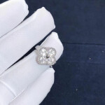 Van Cleef Arpels 18k White Gold Vintage Alhambra Diamond Ring