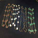 Van Cleef Arpels 18k Yellow Gold Malachite 20 Motifs Vintage Alhambra Bracelet