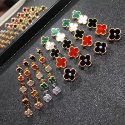 Van Cleef Arpels Limited Edition Vintage Alhambra Onyx Earrings