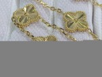 Van Cleef Arpels Vintage Alhambra 10 Motifs Guilloche Yellow Gold Necklace