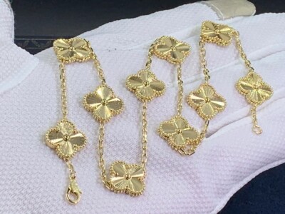Van Cleef Arpels Vintage Alhambra 10 Motifs Guilloche Yellow Gold Necklace