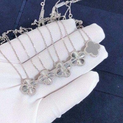 Van Cleef Arpels Vintage Alhambra 18k White Gold Pendant