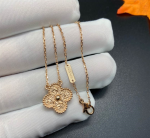 Van Cleef Arpels Vintage Alhambra Pendant 18k Rose Gold 15mm