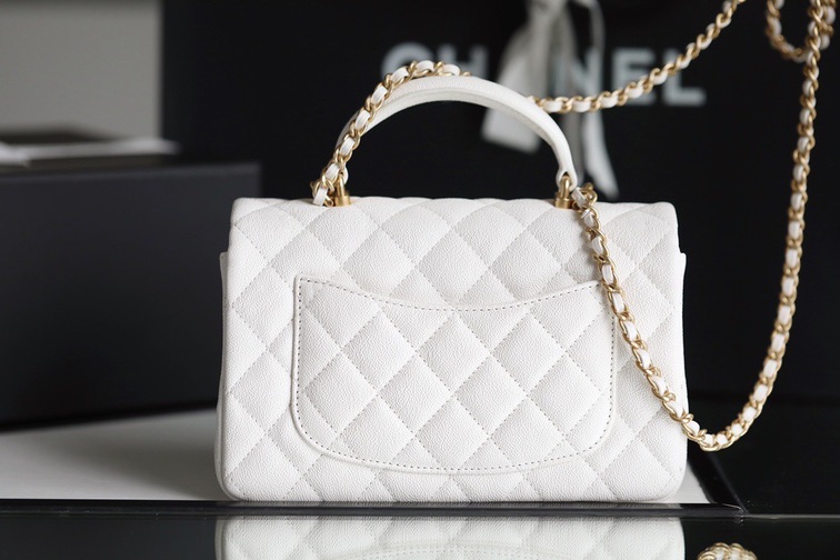 Chanel Flat Caviar Hand White Ss2022