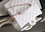 Chanel Flat Caviar Hand White Ss2022