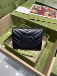 Gucci Wallet Marmont Black Yellow Tag